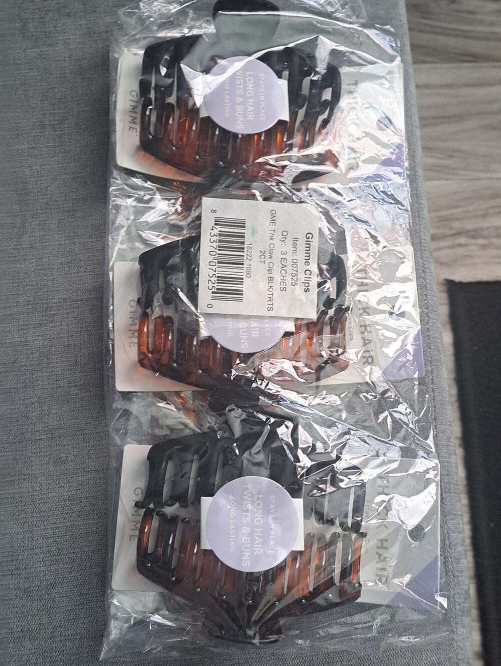 Hair Large Jaw Clips in Tortoise Brown - Pack of 3 (6 Pieces Total)